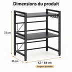Étagère micro-ondes 3 niveaux – Rangement cuisine