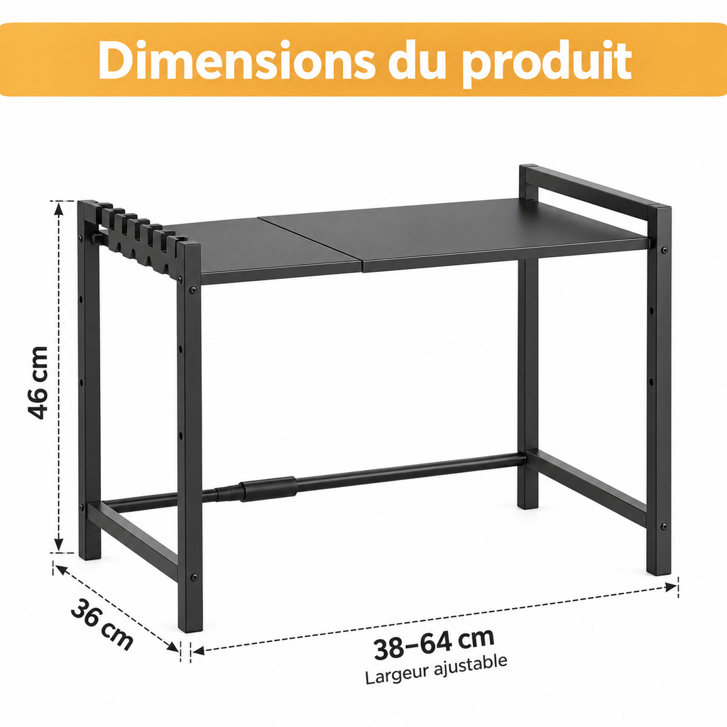 Étagère micro-ondes 3 niveaux – Rangement cuisine