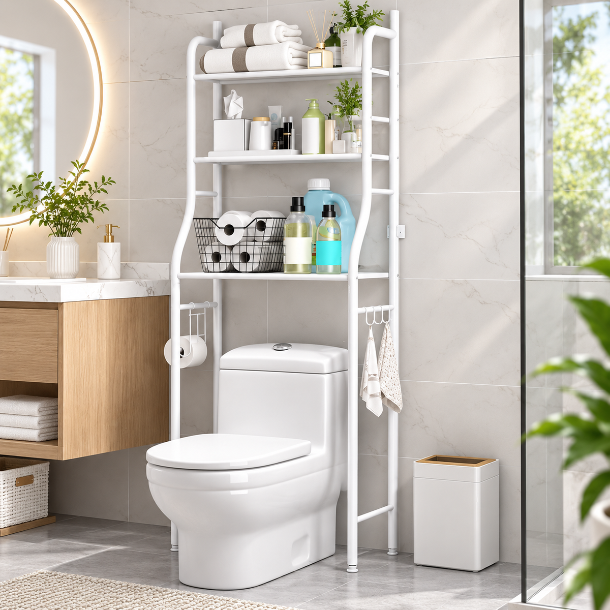 Étagère WC – 3 niveaux, métal