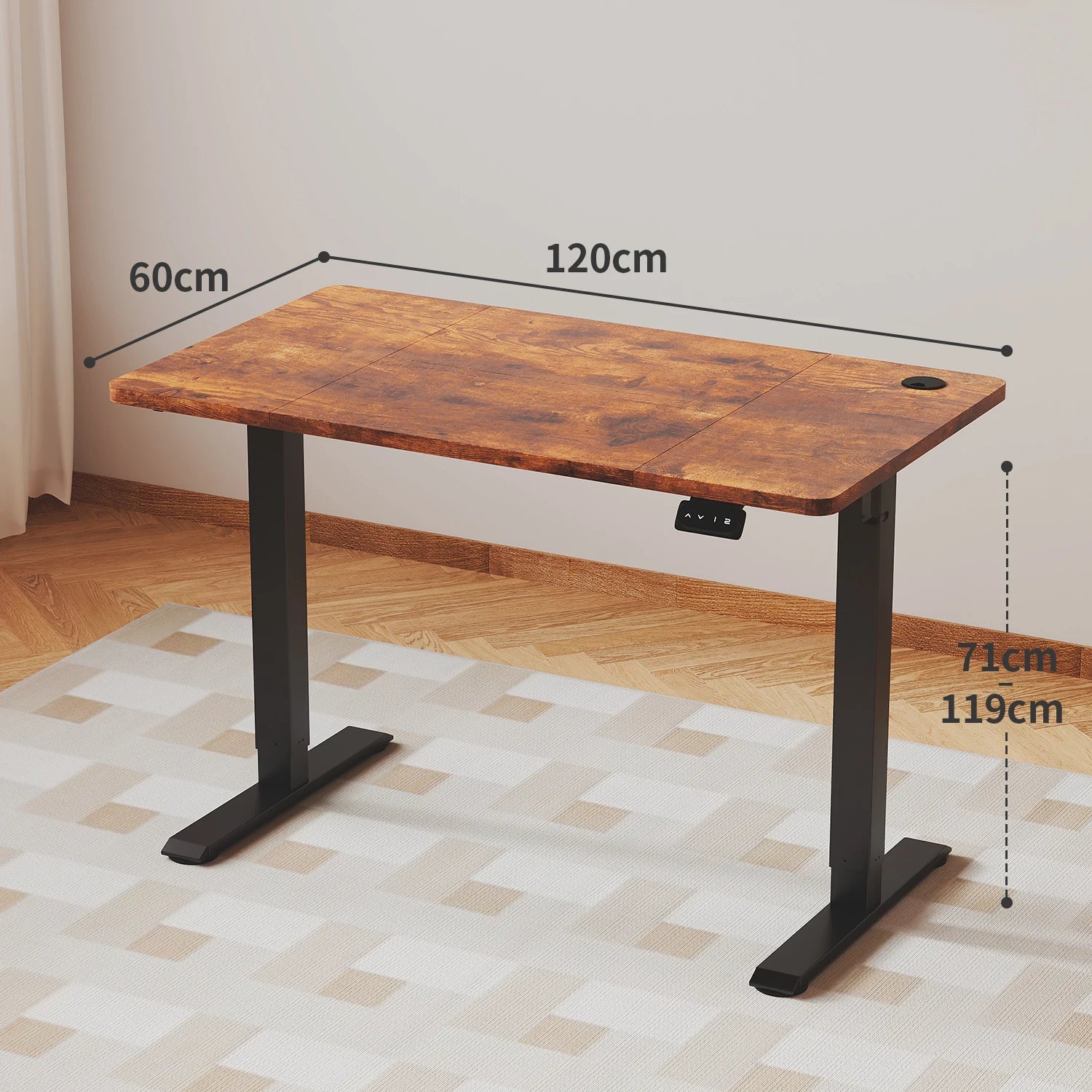 Bureau électrique Devoko – Plateau 120 × 60 cm – vue produit 3