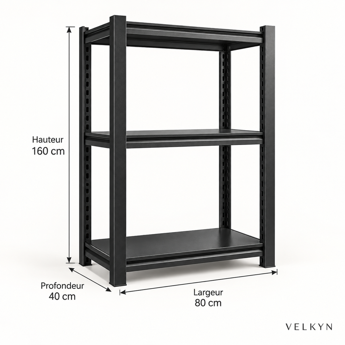 Étagère modulable sans boulons – 2, 3 ou 4 niveaux