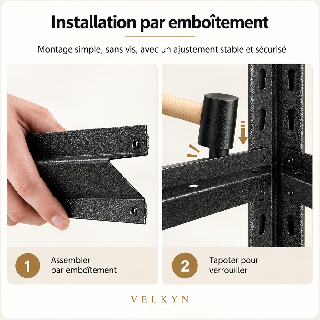 Étagère modulable sans boulons – 2, 3 ou 4 niveaux