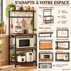 Meuble micro-ondes 3 niveaux – étagère de rangement