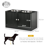 Support de gamelles surélevé – 2 bols inox de 2 L