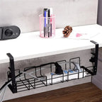 Range-câbles sous bureau – Métal noir – vue produit 3