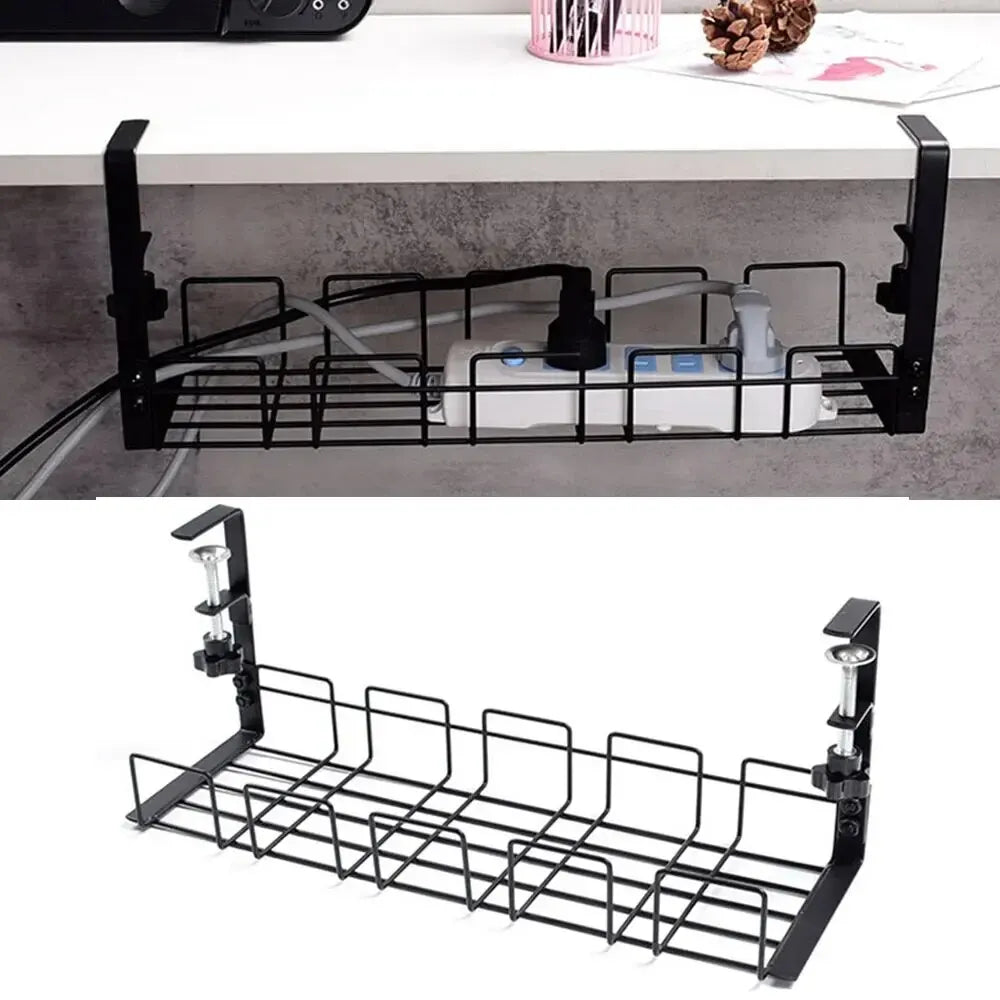 Range-câbles sous bureau – Métal noir – vue produit 2