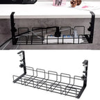 Range-câbles sous bureau – Métal noir – vue produit 2