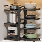 Organiseur réglable pour casseroles – Acier noir – vue d’ensemble