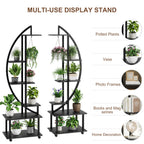 Étagère demi-lune pour plantes – 6 niveaux sur roulettes – vue produit 4