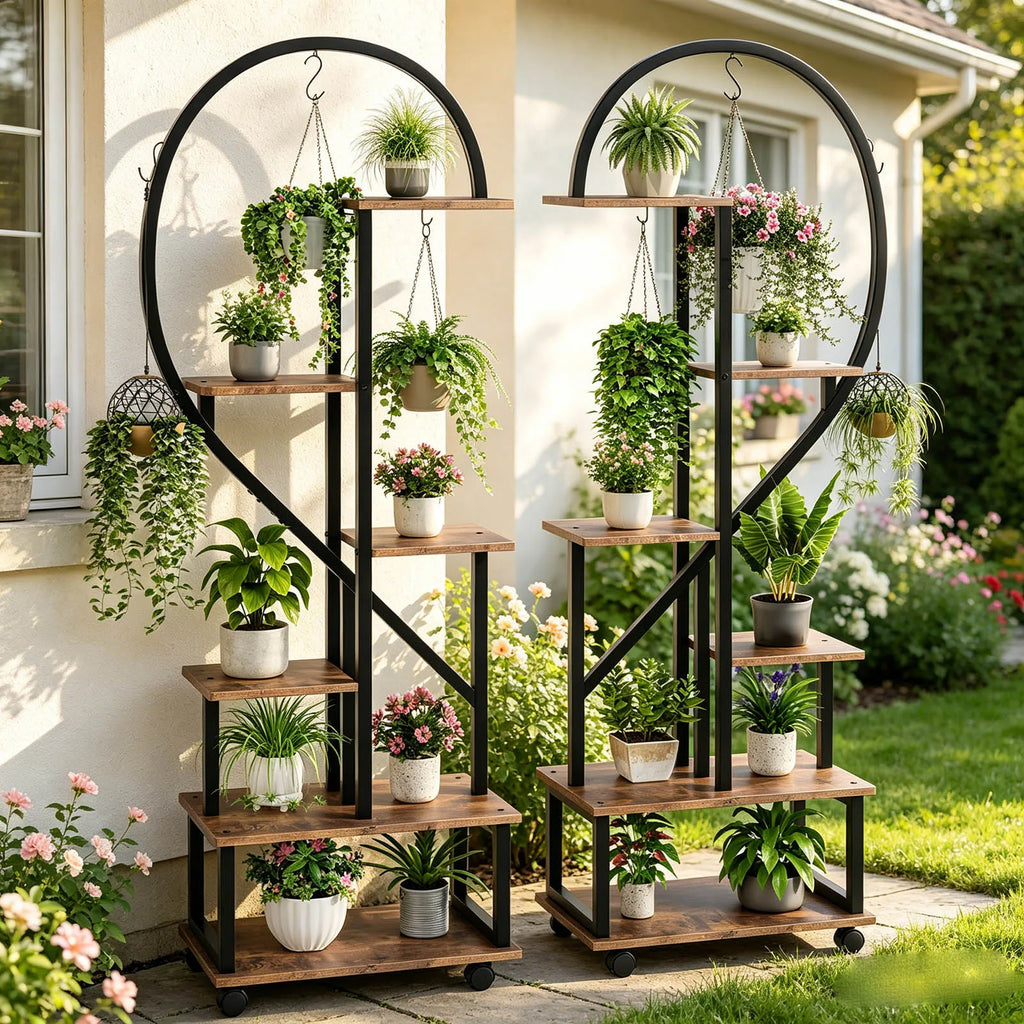 Supports pour plantes Cœur – Lot de 2 – vue d’ensemble