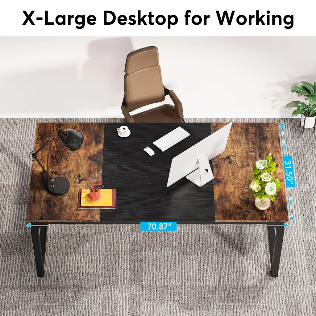 Grand bureau Tribesigns – 178 × 79 cm – vue produit 3