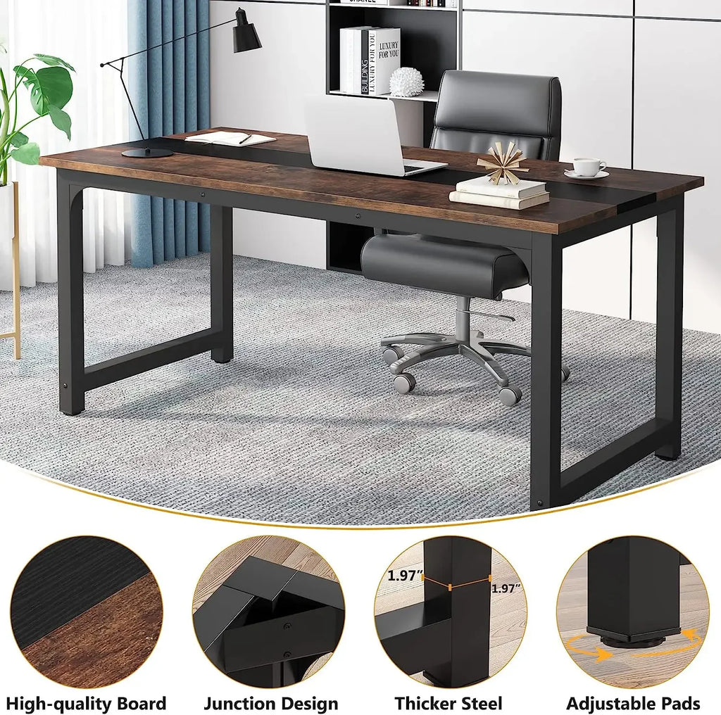 Grand bureau Tribesigns – 178 × 79 cm – vue produit 4