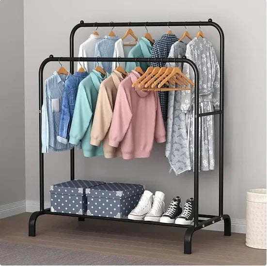 Portant double avec étagère à chaussures – Fer – vue produit 8