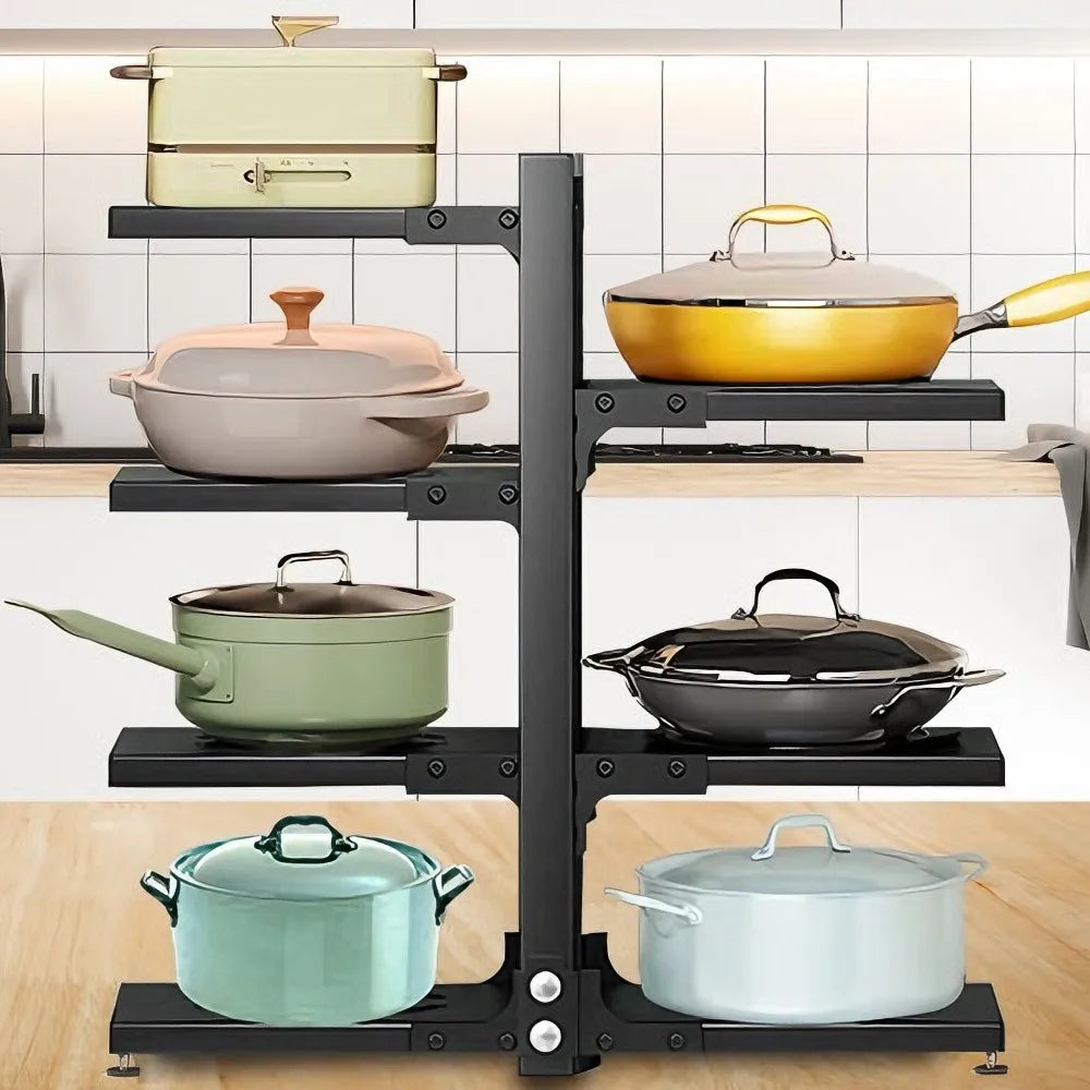Organiseur réglable pour casseroles – Acier noir – vue produit 4
