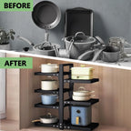 Organiseur réglable pour casseroles – Acier noir – vue produit 3
