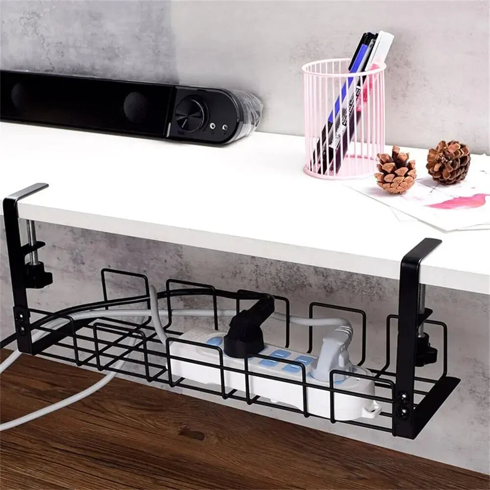 Range-câbles sous bureau – Métal noir – vue produit 4