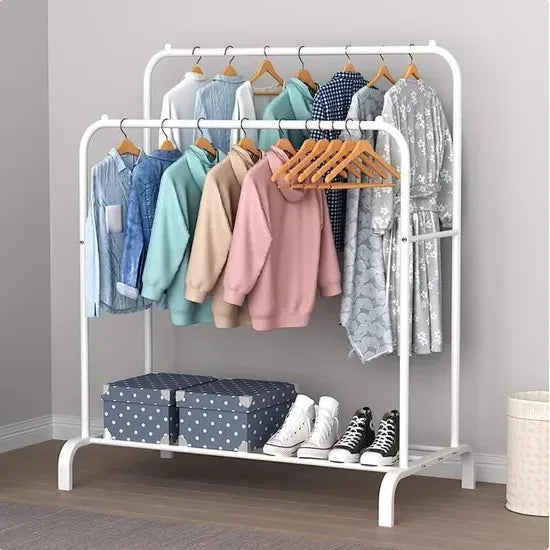 Portant double avec étagère à chaussures – Fer – vue produit 7