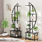 Étagère demi-lune pour plantes – 6 niveaux sur roulettes – vue produit 3