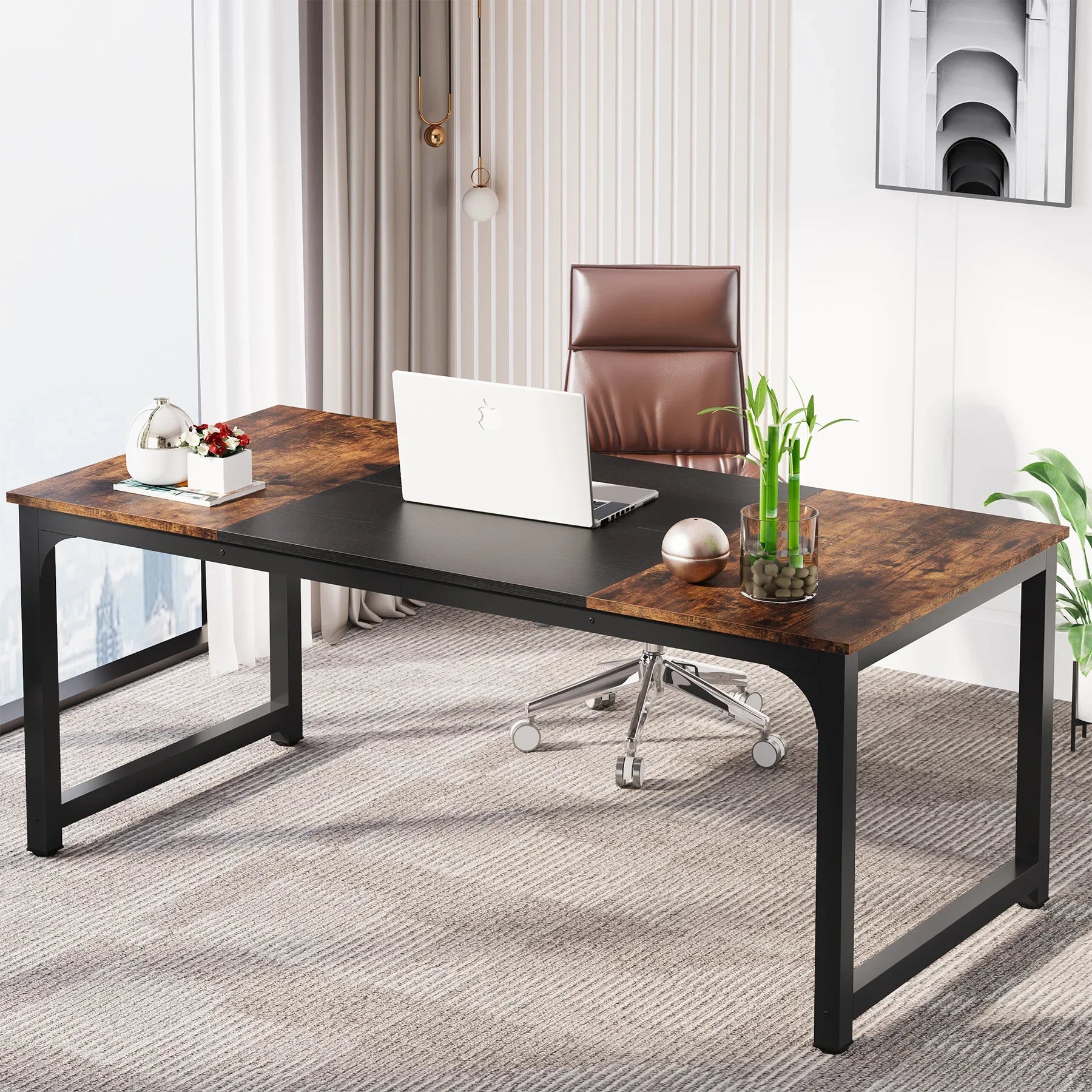 Grand bureau Tribesigns – 178 × 79 cm – vue d’ensemble