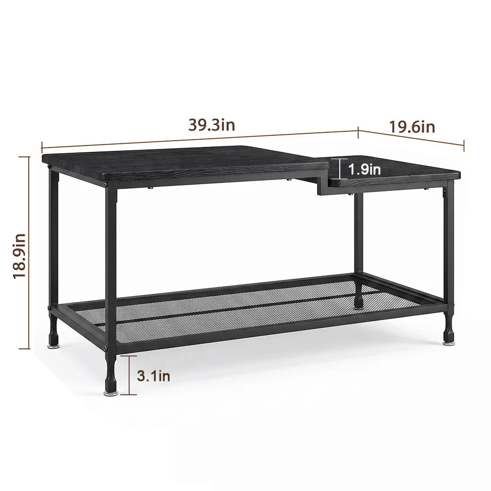 Table basse industrielle – 2 niveaux – vue produit 8