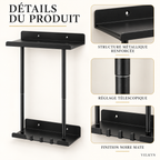 Porte-serviettes mural extensible – 40 à 75 cm