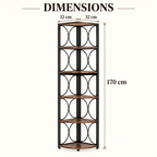 Bibliothèque d’angle 6 niveaux VELKYN — dimensions
