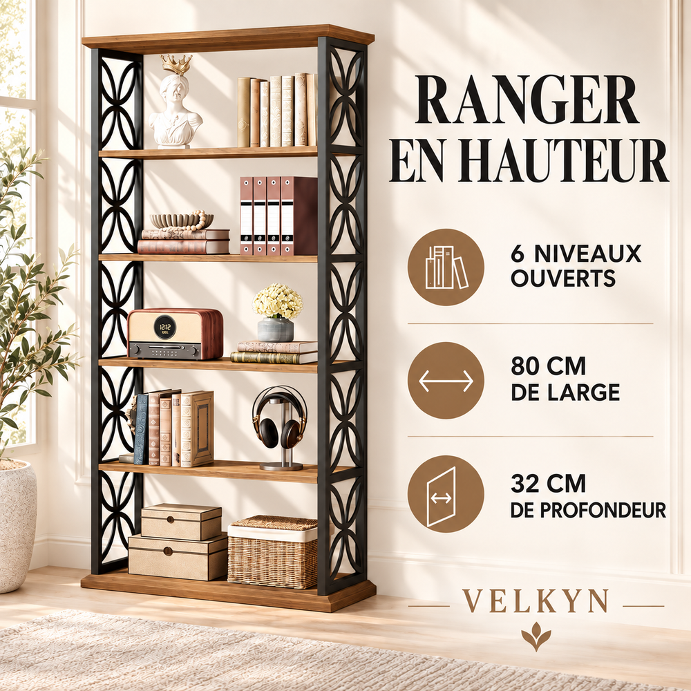 Bibliothèque haute – six niveaux ouverts et format compact