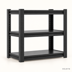 Étagère modulable noire 80 × 40 × 80 cm – vue isométrique VELKYN