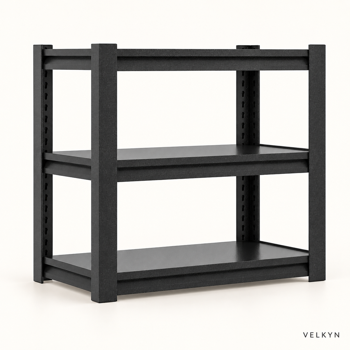 Étagère modulable noire 80 × 40 × 80 cm – vue isométrique VELKYN