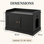 Meuble cache-litière VELKYN — dimensions