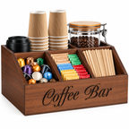 Organiseur pour coin café – Bois, 5 compartiments