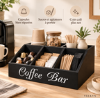 Organiseur pour coin café – Bois, 5 compartiments