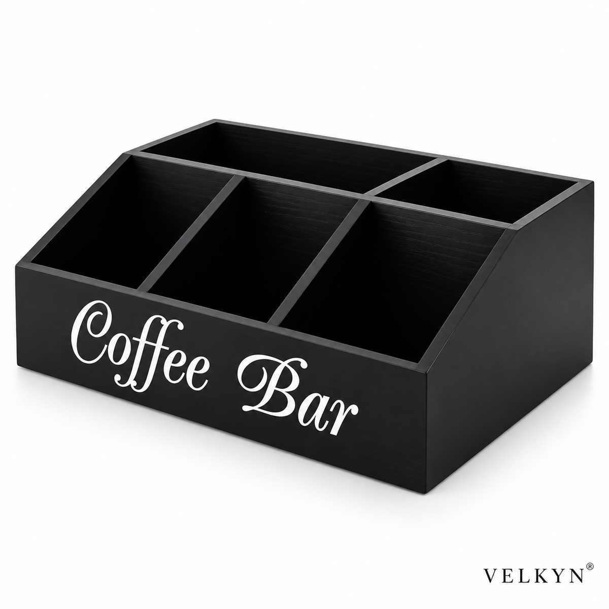 Organiseur pour coin café – Bois, 5 compartiments