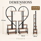 Supports pour plantes Cœur – dimensions 173 × 56 × 28 cm par élément