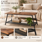 Table basse industrielle – 2 niveaux