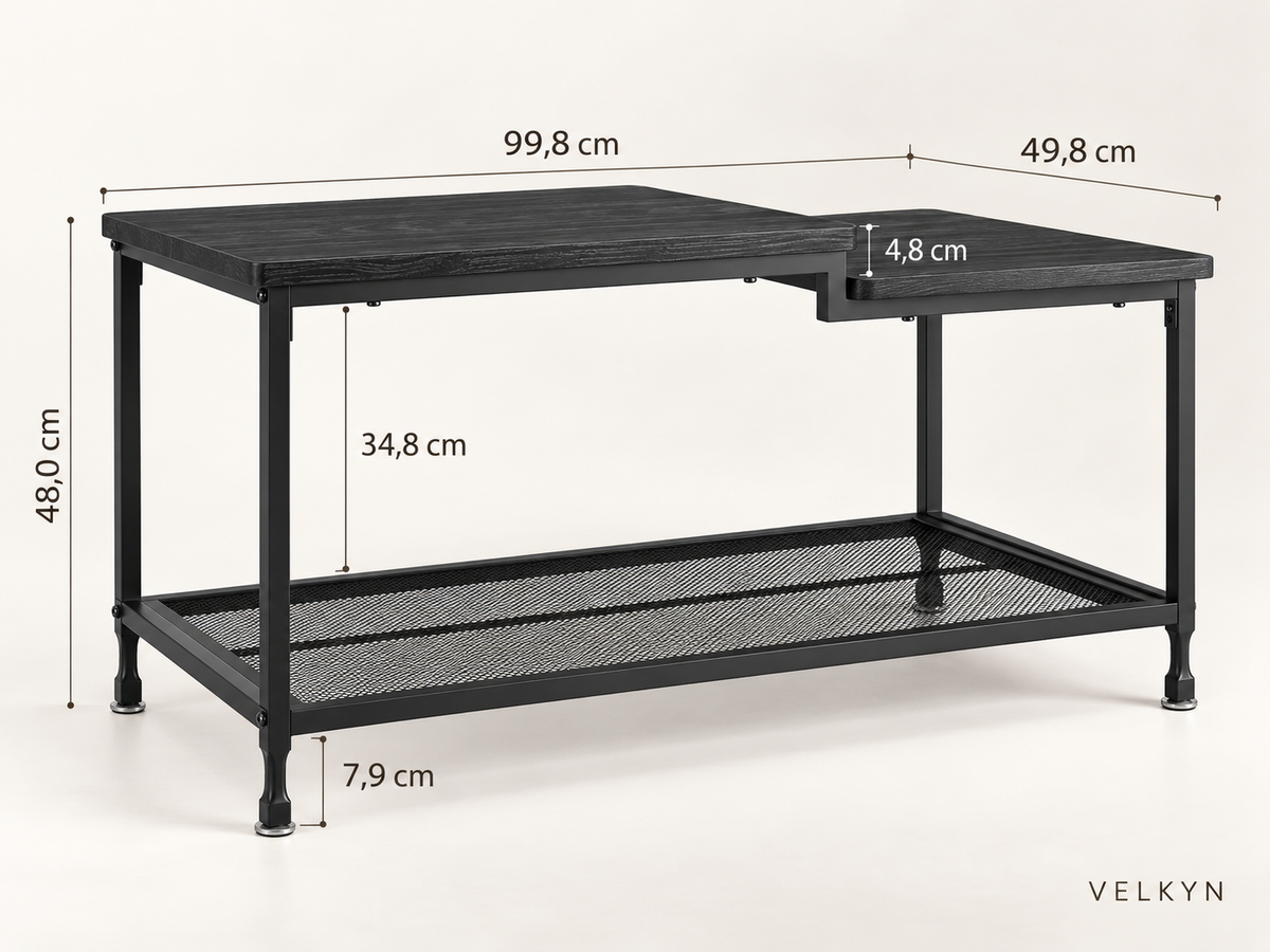Table basse industrielle – 2 niveaux