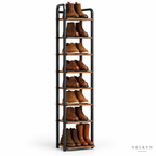 Tour à chaussures – 8 niveaux, bois composite & métal