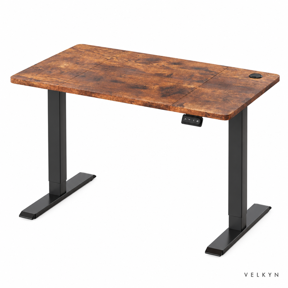 Bureau électrique assis-debout Velkyn – vue isométrique sur fond blanc