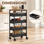 Dimensions de la desserte VELKYN : 39,5 × 24 × 82 cm