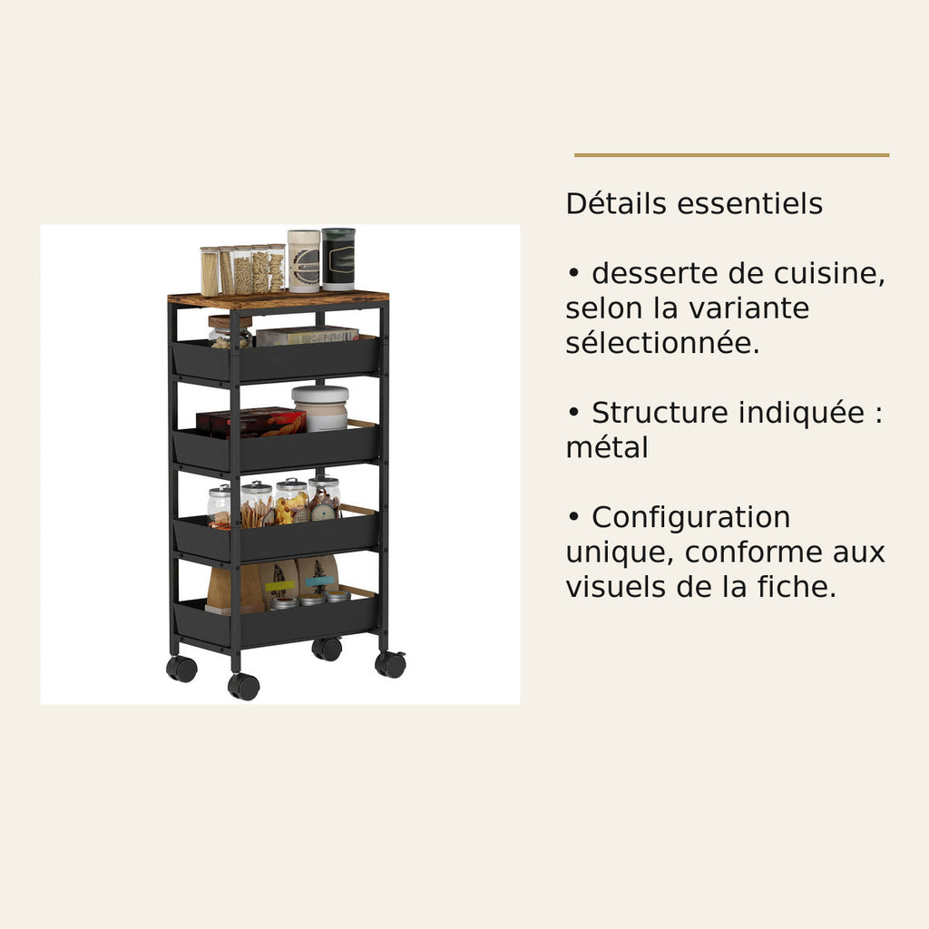 Desserte de cuisine HOMCOM – 5 niveaux – dimensions et caractéristiques