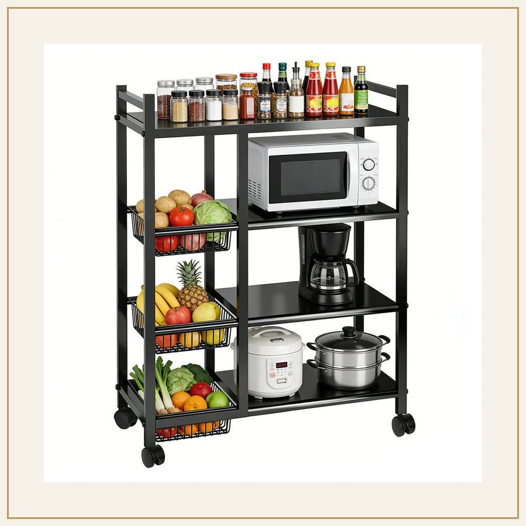 Desserte de cuisine mobile – 4 niveaux – vue principale