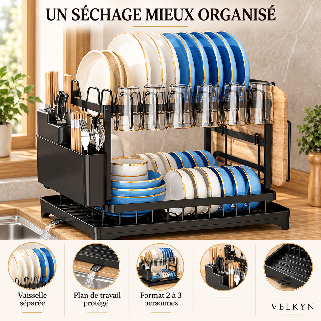 Bénéfices de séchage de l’égouttoir VELKYN