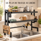 Égouttoir VELKYN installé au-dessus de l’évier