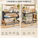 Guide des formats de l’égouttoir sur évier VELKYN