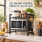 Étagère VELKYN installée autour d’un micro-ondes