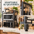 Détails de l’étagère extensible VELKYN en acier carbone