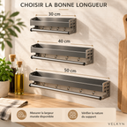 Formats 30, 40 et 50 cm de l’étagère murale VELKYN