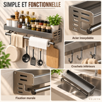 Détails de l’étagère murale VELKYN en acier inoxydable