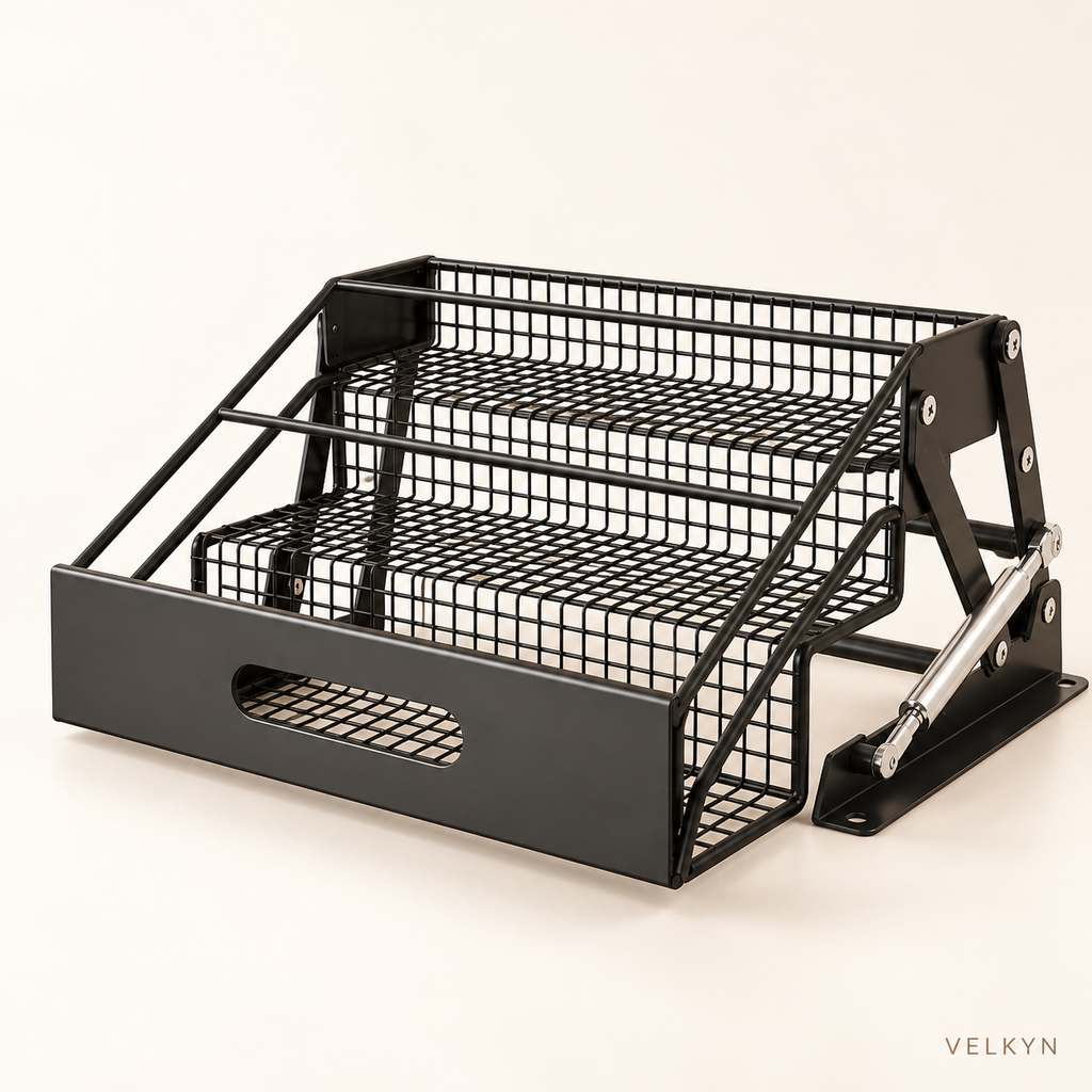 Étagère de placard escamotable VELKYN à 2 niveaux, vue catalogue