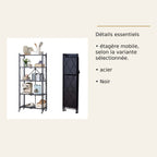 Étagère pliante sur roulettes – 5 niveaux – dimensions et caractéristiques